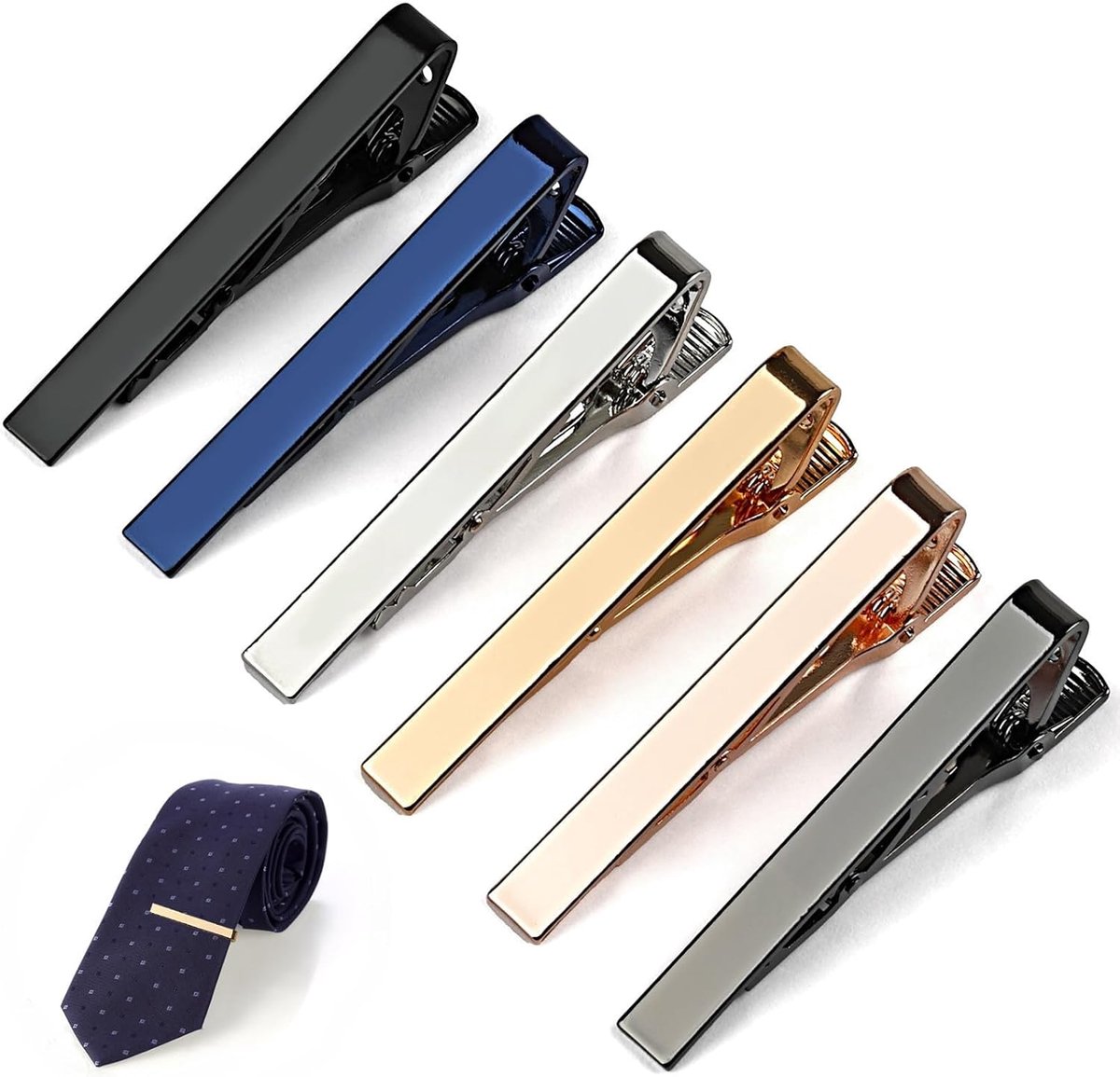 Set Van 6 Stuks Dasspelden Voor Heren, Klassieke Glanzende Speld, Voor Vader, Echtgenoot, Partner, Zaken, Bruiloft, Accessoire