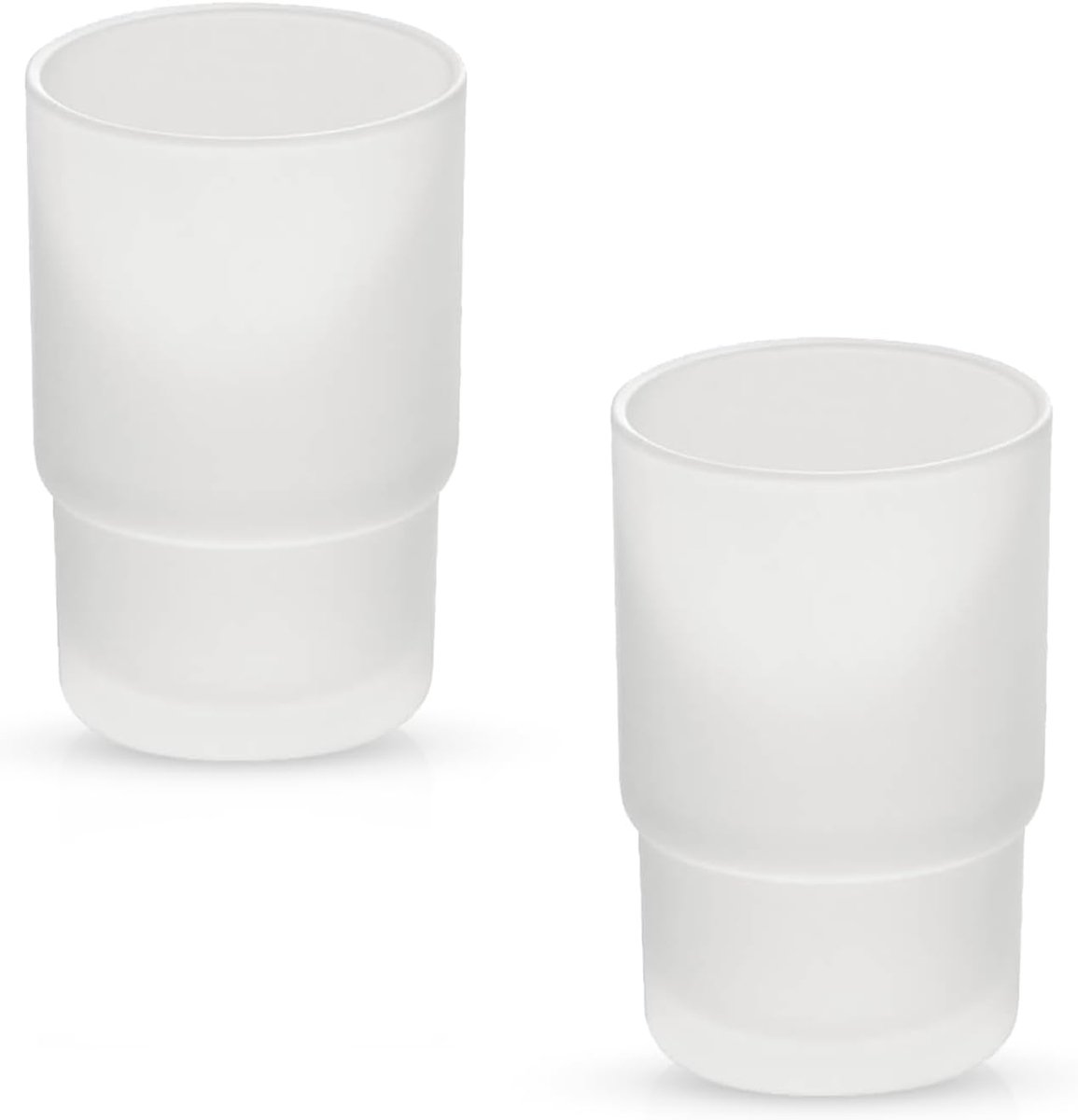 Tandenborstelbeker | badkamer Ø 6,7 cm tandenborstelbeker | 2 stuks | tandenborstelbeker van gesatineerd glas | tandenborstelbeker vervanging voor wandmontage 200 ml | tandenborstelglas