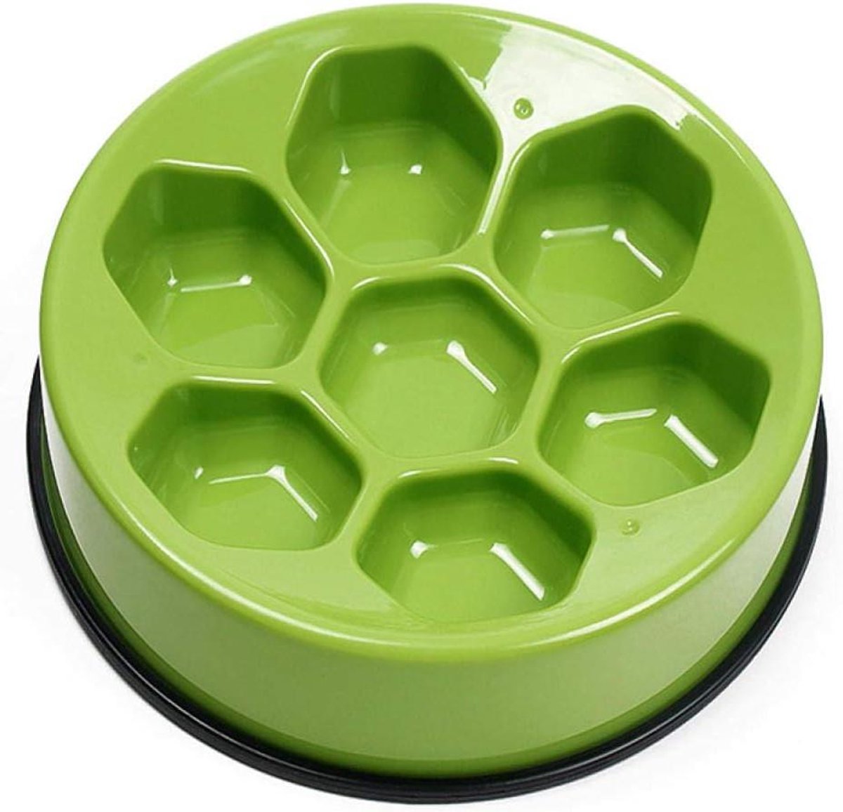 Honden Voerbak - Hondenkom Voedselbak - Langzaam Eten - Voetbal Design - 28 x 28 x 5cm - Groen
