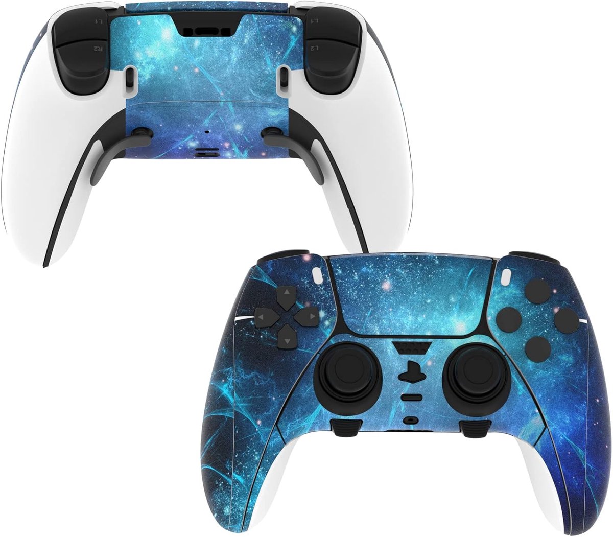 SnelShoppen - PlayVital Beschermsticker voor PS5 Edge Controller - Skin Stickers voor PS5 Edge Controller - Blauwe Nevel - Bescherming en Stijl voor G