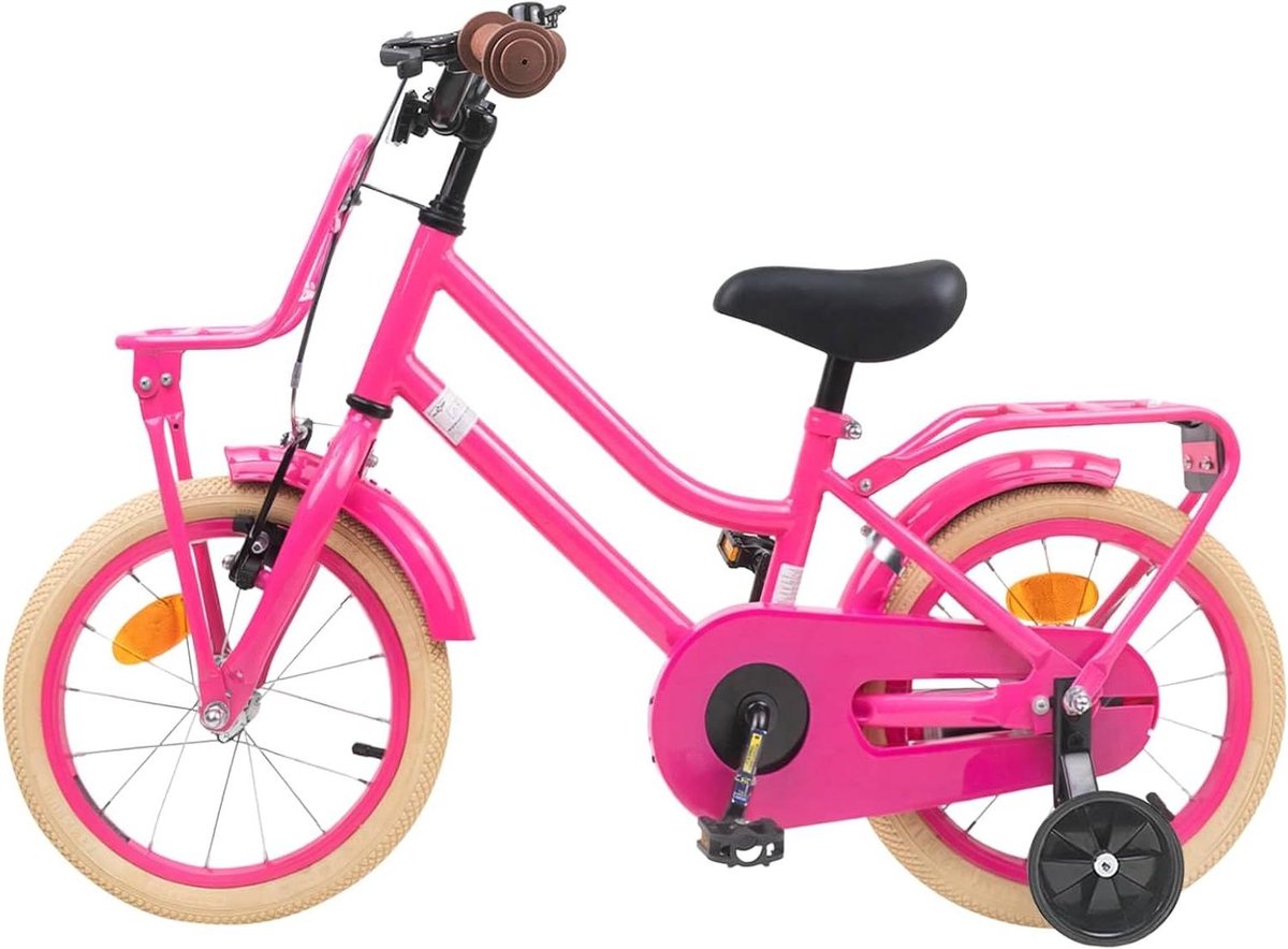 Kinderfiets sfiets sfiets Buiten Spelen Stevig Stalen Frame 16 Inch Donkerroze