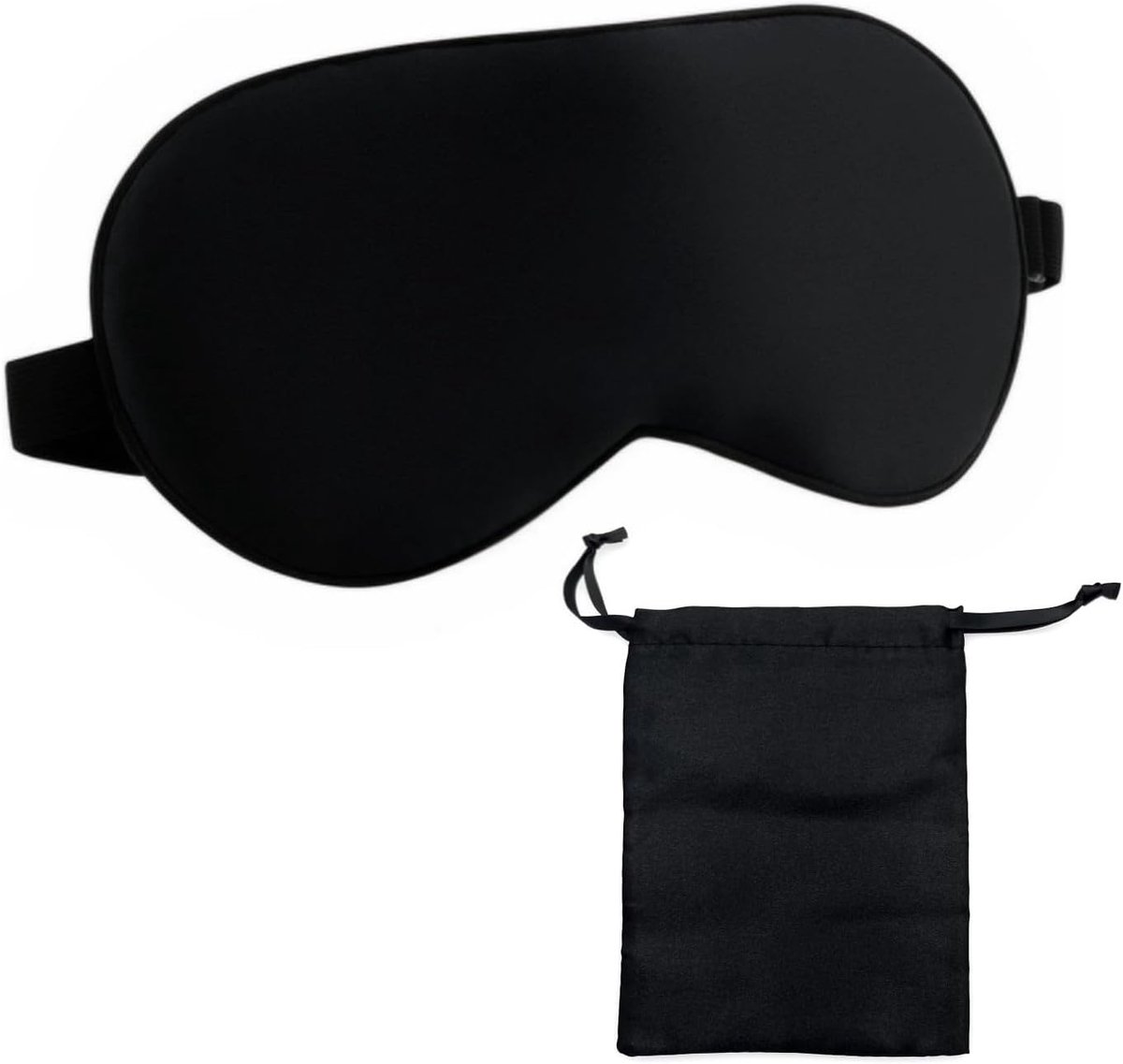 Zacht zwart zijden slaapmasker verduistering met elastische verstelbare bandjes voor mannen en vrouwen, reizen slaapmasker, blinddoek om te slapen