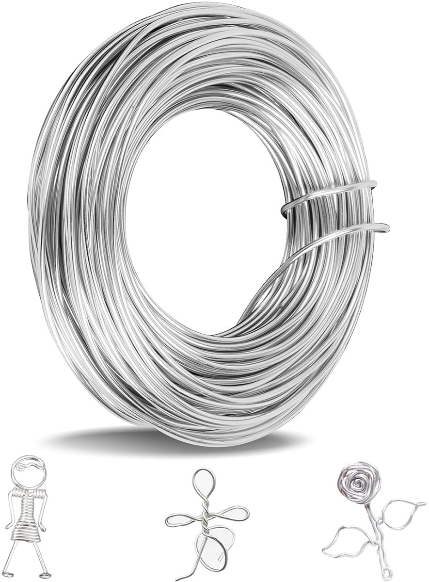 Draad - 2 mm - 30 m - Flexibel aluminium - Zilverkleurig - Sieraden