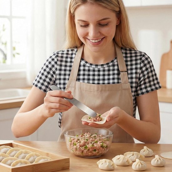 9-delige ravioli-vormerset van roestvrij staal - inclusief deegsnijder voor ravioli, dumplingmaker, maultaschen-vorm, tortellini-empanada-knoedel-gyoza-vorm — afbeelding 4