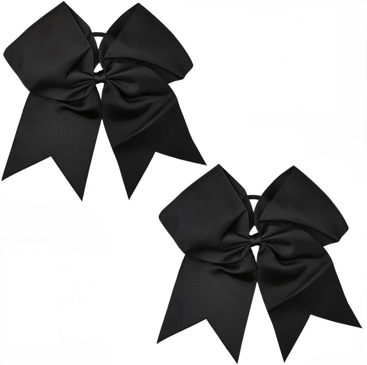 Haarelastiekjes met strik, 20 mm, groot, zwart lint, scrunchies, zachte polyester strik, haarbanden met lange staarten, elastische elastiekjes voor vrouwen, volwassenen, modegeschenken