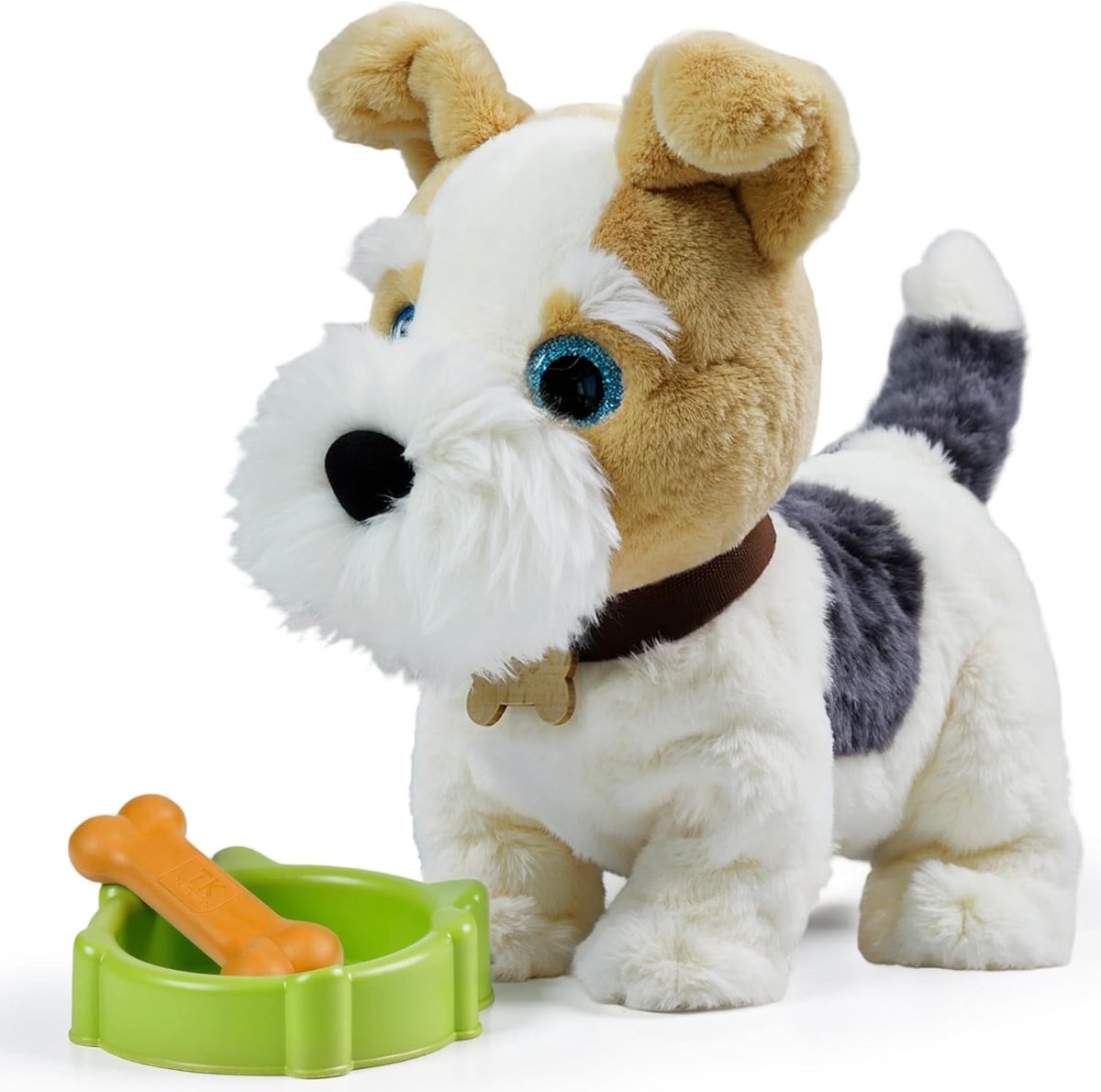 OR TU Wandelende Hondenspeeltjes voor Kinderen, Stemgestuurd Pluche Speelgoedhondje, Zingt, Blaft, Loopt en gaat Zitten, Realistisch Interactief Speelgoed voor Kinderen