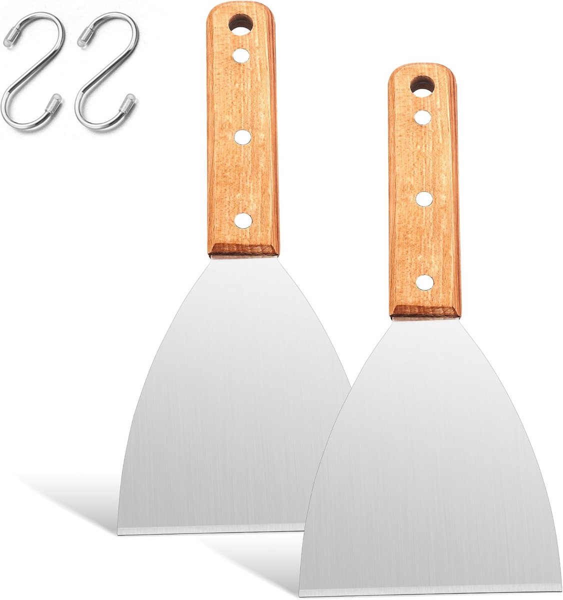 Grillspatel, set van 2, houten handvat