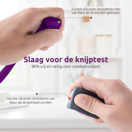 Voedselveilig Kleine Siliconen Spatel (Paars) - Flexibele Lepelvormige Punt en Stevige Kern voor het Mengen,Schrapen en Smeren van Zuurdesemstarter Pindakaas Jam en Slagroom — afbeelding 2