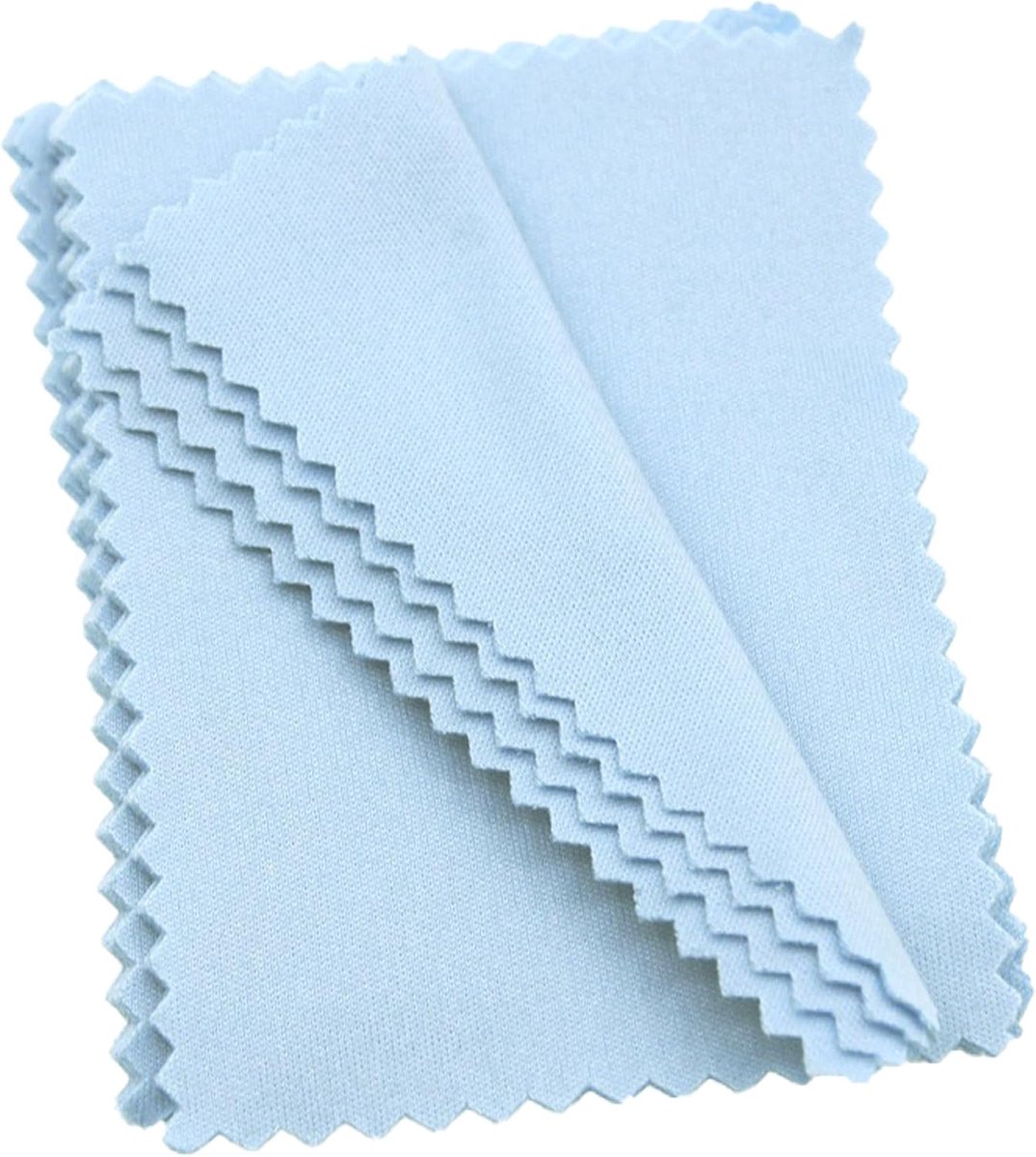 Reinigingsdoekjes, 7 x 10 cm, zilverpoetsdoek voor sieraden van microvezel, polijstdoek voor sterling zilver, goud, messing, platina, blauw
