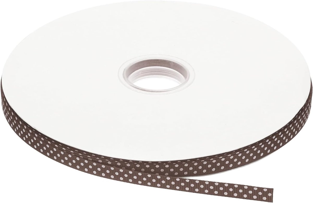 Linten 100 meter 0,4 inch donkerbruin met witte stippen lint decoratie voor kunsthandwerk verpakking huwelijksgeschenken DIY handgemaakt