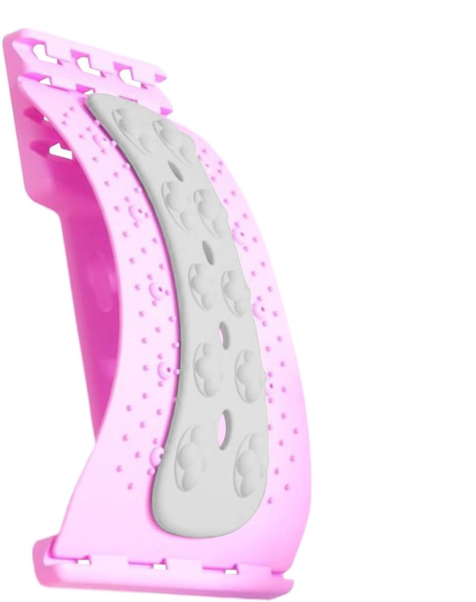 Rugkraker - Rugstrekker Lumbaal - Rugontspanning - Boogvormige correctie - 36 x 18.5 cm - Roze