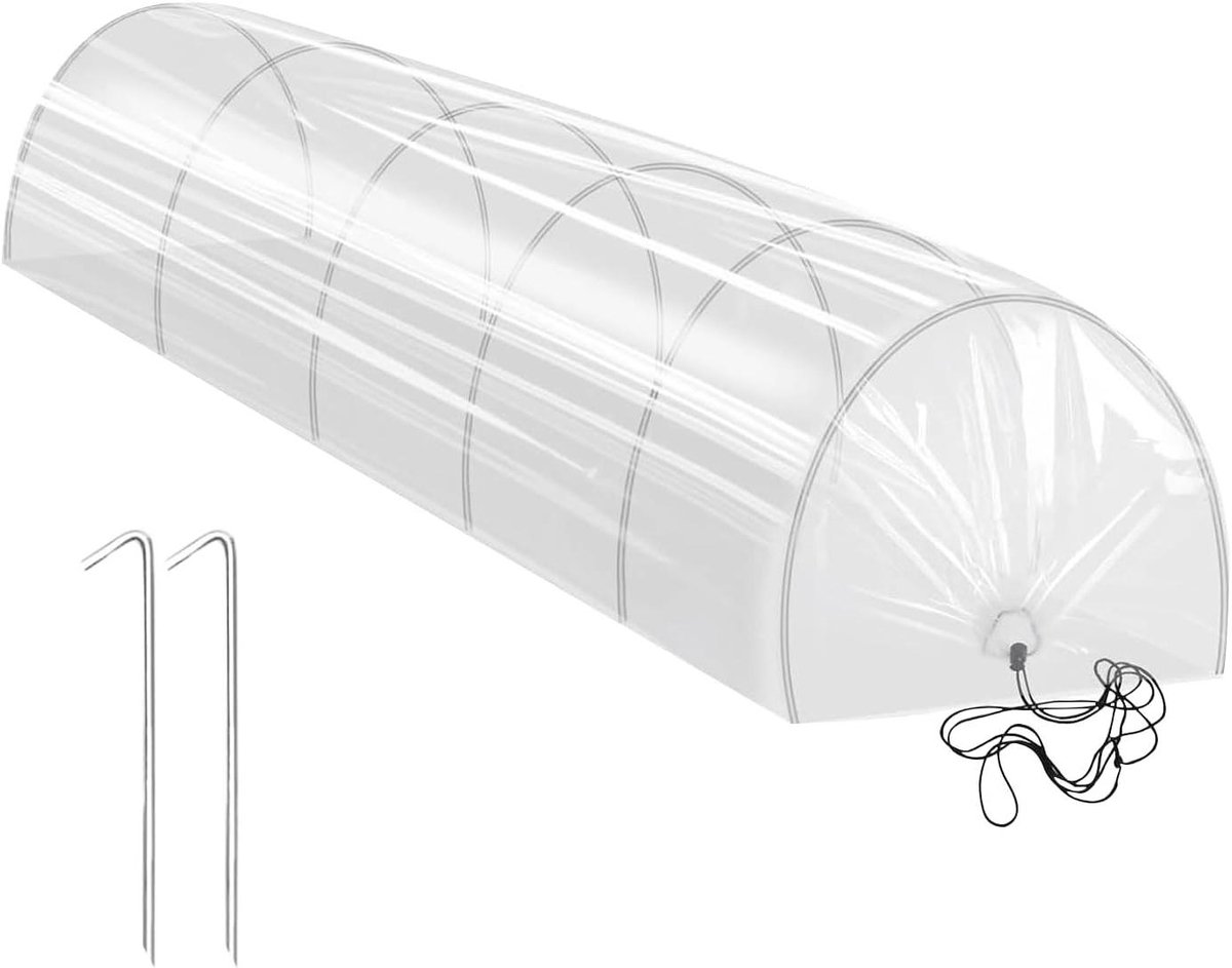 Mini Broeikas - Tuinkas Tunnel - Planten Beschermen - Verstelbaar Frame - 300 cm Lengte - Wit
