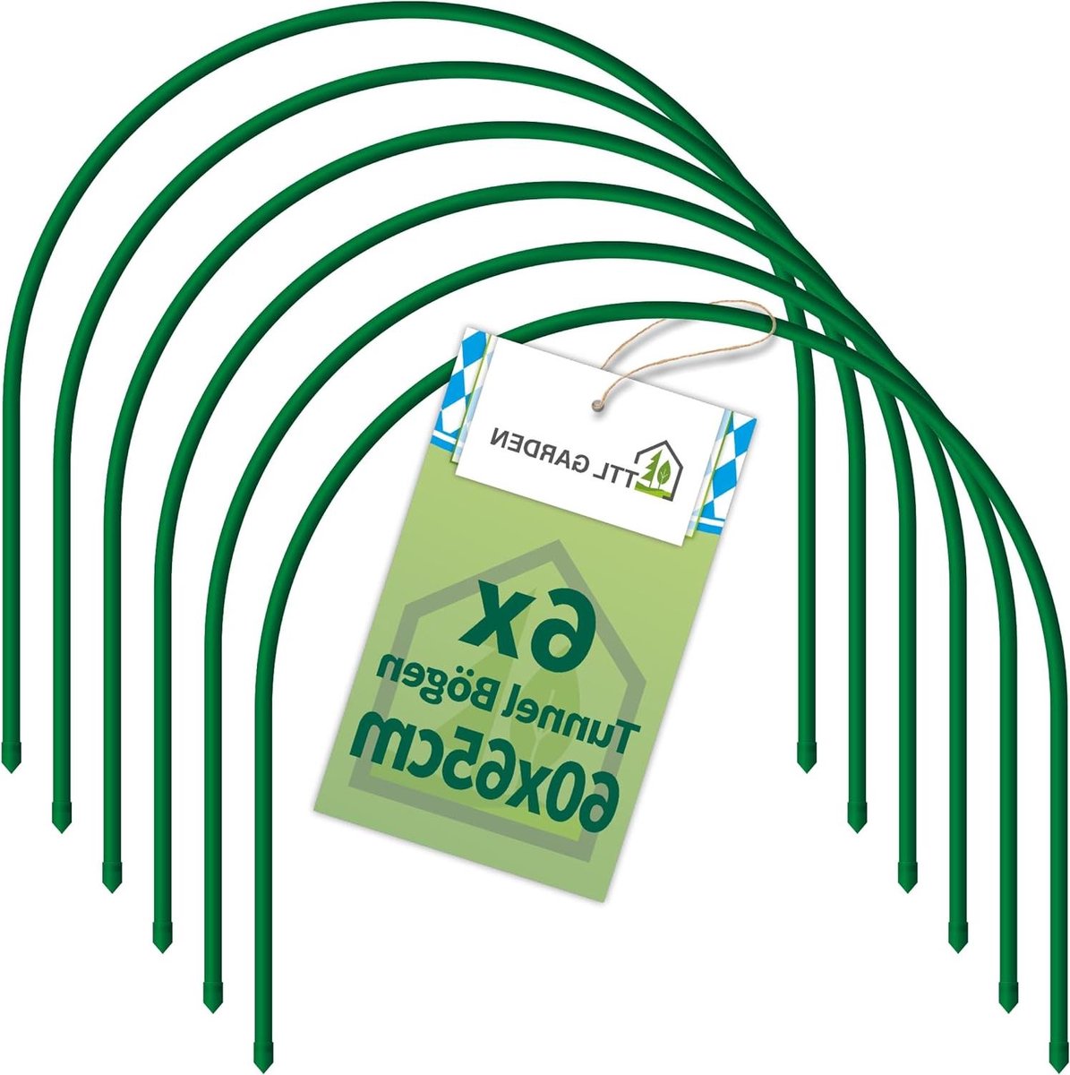 Tunnelbogen Set - Folietunnel Bogen - Planten Beschermen - Roestvrij Gecoat Staal - 6 x 65 cm - Groen