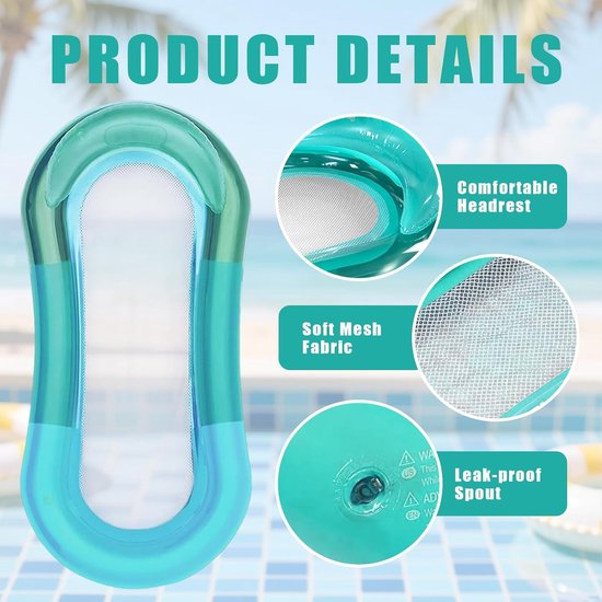 Luchtbed Water - Opblaasbaar Matras - Ontspannen in Water - Stevig Design - Niet gespecificeerd - Groen — afbeelding 2