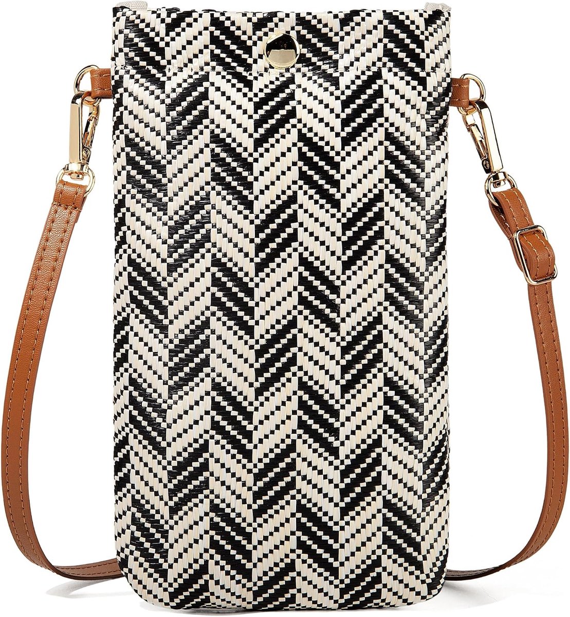 SnelShoppen - Kleine crossbody vrouwen mobiele telefoon portemonnee tas met verstelbare schouderriem, multifunctionele schoudertas, praktische muntpor