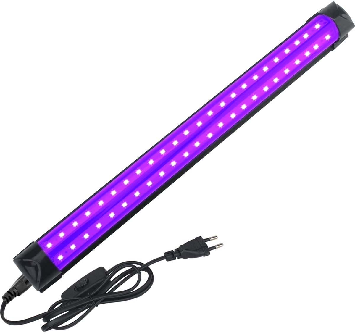 SnelShoppen - Blacklichtbalk UV-LED 10 W, Fluorescerende Verlichting met 1,8 m Kabel voor Feest, Bar, Halloween, Lichaamsbeschildering, 395 nm