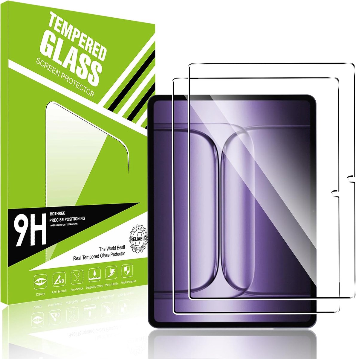 2 stuks gehard glas, compatibel met OnePlus Pad 3, displaybeschermfolie, krasbestendig, zonder luchtbellen, extreem robuust, ultra transparant, hardheid 9H glas