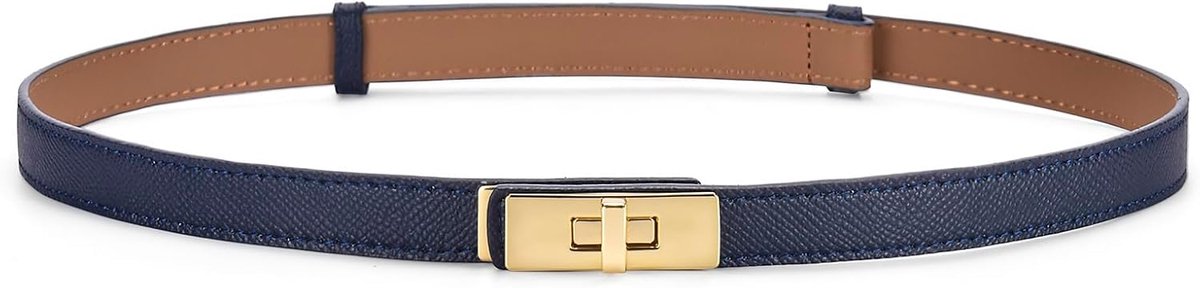 Dames Verstelbare Skinny Lederen Riem Solid Alloy Turn Lock Slanke Dunne Taille Riem Tailleband Decoratieve Riem Voor Jurken Jeans Broek