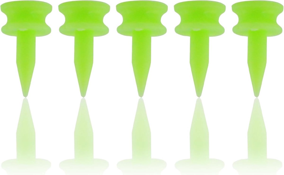Groene golf tees van 25 mm, 100 stuks, ideaal voor golfers om te oefenen, duurzaam en lichtgewicht.