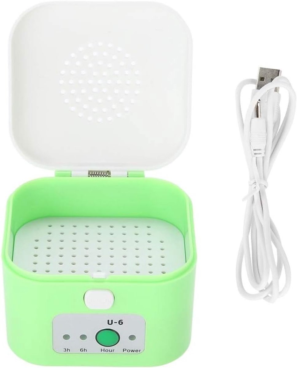 Elektrische USB Droogbox voor Hoortoestellen, Vochtbeschermer en Droogapparaat voor Hoofdtelefoons, Ideaal voor Onderhoud en Bescherming van Geluidsapparaten