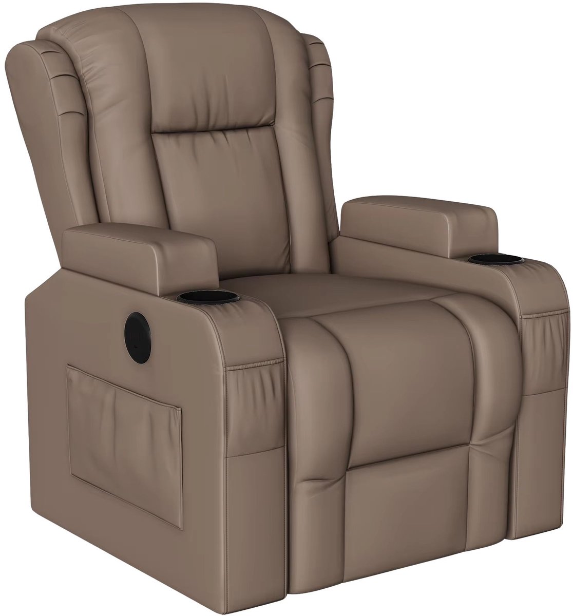 Massagestoel Bruin - met Verwarming, Ligfunctie