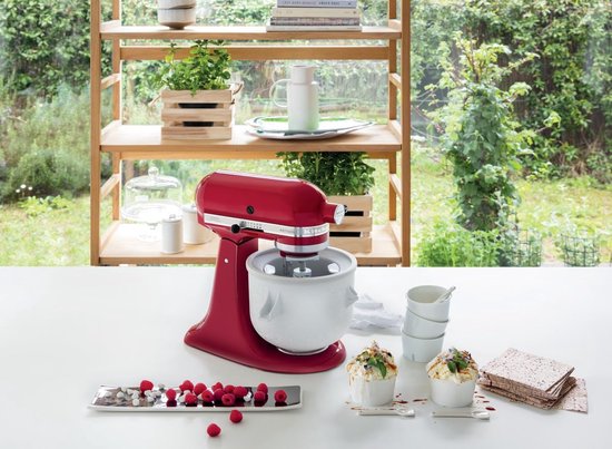 IJs Maker Opzetstuk - IJsmachine Accessoire - Zelf IJs Maken - Snelle Churn Tijd - 1.9 Liter Capaciteit - Wit — afbeelding 3