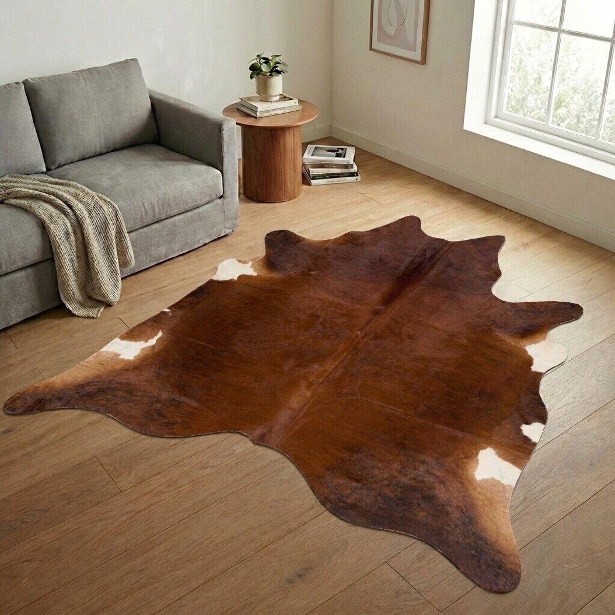 Koeienhuid Vloerkleed XXL (Extra Groot) - Effen-solid - 245 x 218 cm - Koeienkleed / Koeienvel / Dierenvel / Dierenhuid / Koehuid Tapijt