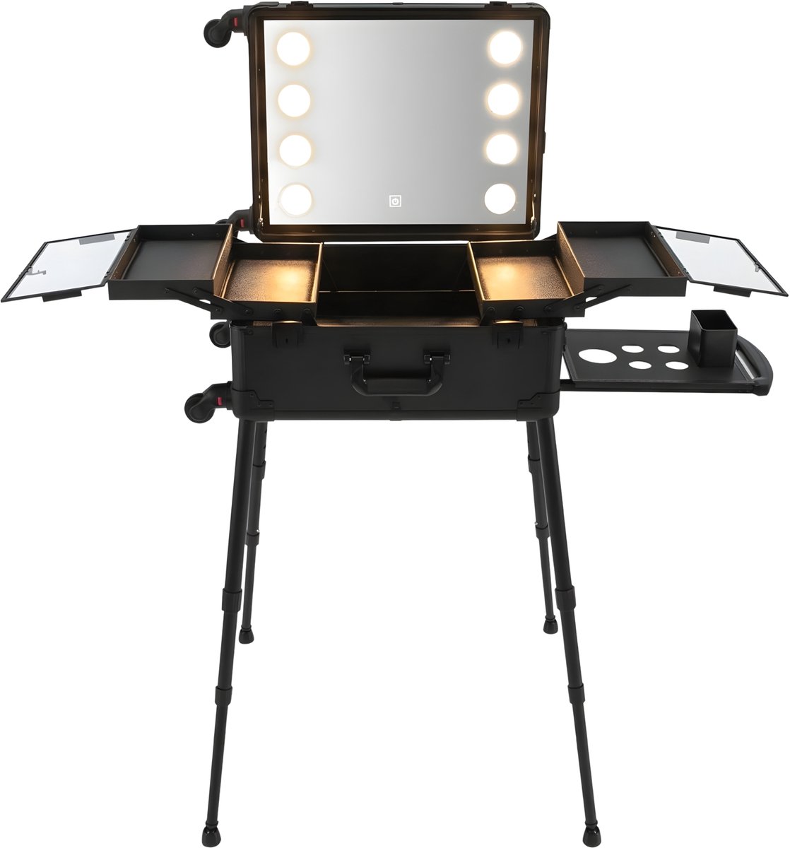Makeup Case Luxe - 53 cm Kastje - Verstelbare Poten - LED Verlichting - Cosmetica Organizer