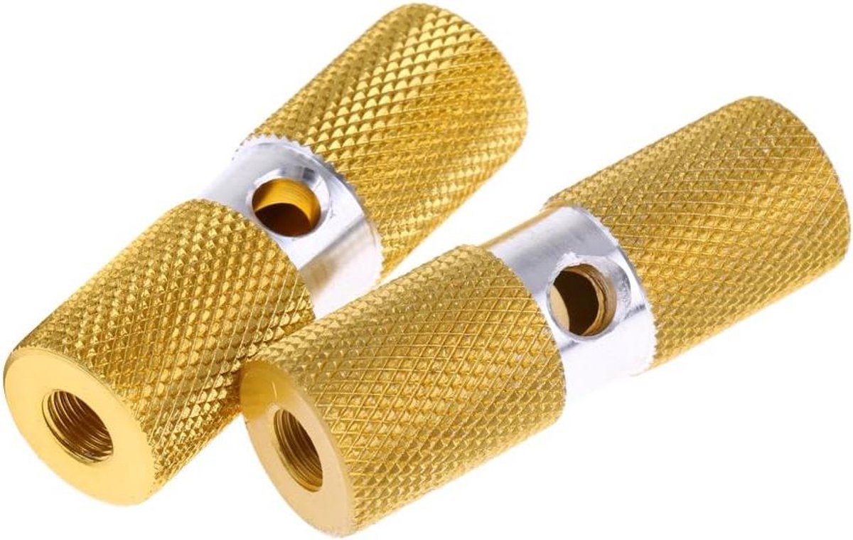 Fiets Voetsteunen - As Steunen - Extra Grip - Niet-Glijdende Groeven - 2 Stuks - Goud