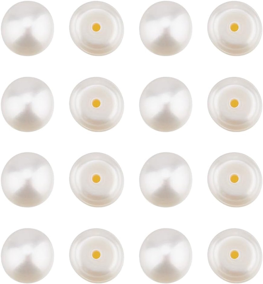 18 stuks natuurlijke zoetwaterparels, ronde gekweekte parels, losse kralen, AAA natuurlijke halfgeboorde kralen voor sieraden, halskettingen, armbanden, oorbellen, knutselen