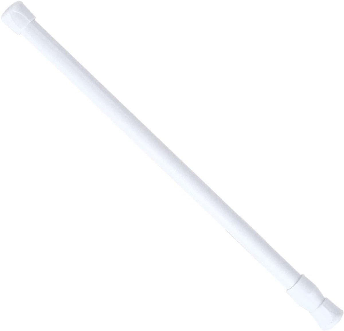 Telescopische gordijnroede, 30-50 cm uitschuifbare gordijnroede, veerbelaste spanstang, belastbaar tot 1 kg, voor kast, raam, keuken, ivoorwit