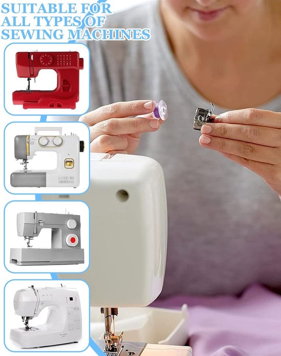 Spoelen voor naaimachine, naai-accessoires, spoelen van transparante kunststof met 2 containers, voor standaard- en spoelnaaimachines — afbeelding 3