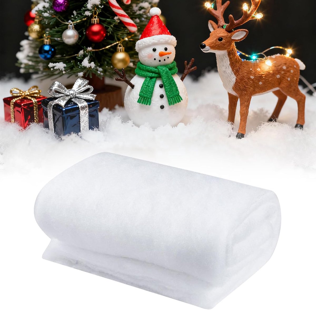 decoratie voor Kerstmis 80x300cm kunstsneeuw decoratie, sneeuwdeken, watten decoratie voor Kerstmis, sneeuwmat sneeuwvlies, kunstmatige sneeuw voor kerstboom, kerstdorp, kerstdecoratie