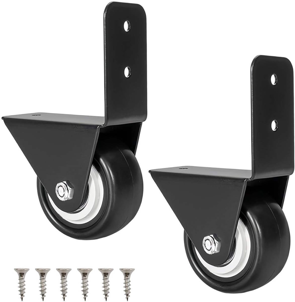 2 stuks wielen voor meubels, 40 mm diameter tafelrollen, 360 graden draaibaar, meubelwielen, klein, zwarte meubelwielen, voor salontafel, schoenenkast, kast