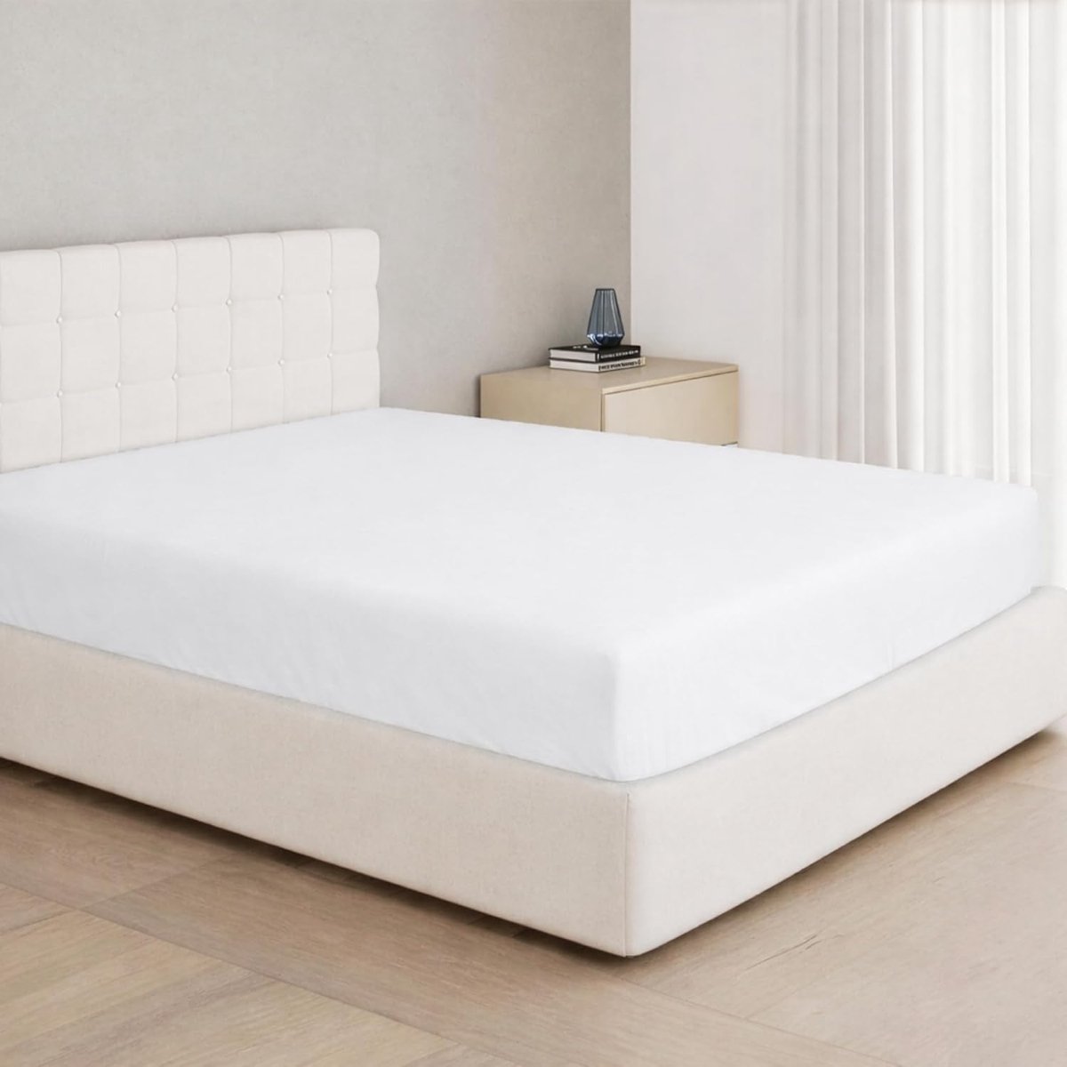 Hoeslaken 140x190 / 140x200 Katoen, Stretch Jersey, 25 cm Zak, Geschikt voor Matrassen tot 22 cm, Oeko-Tex Gecertificeerd, Hypoallergeen - Wit