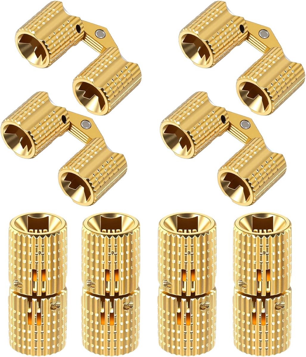 Scharnieren, messing tonscharnier, onzichtbaar, verborgen koperen scharnieren, mini-meubelscharnieren met 8 mm schroeven, voor doe-het-zelf geschenkdozen, sieradenkistje (goud)