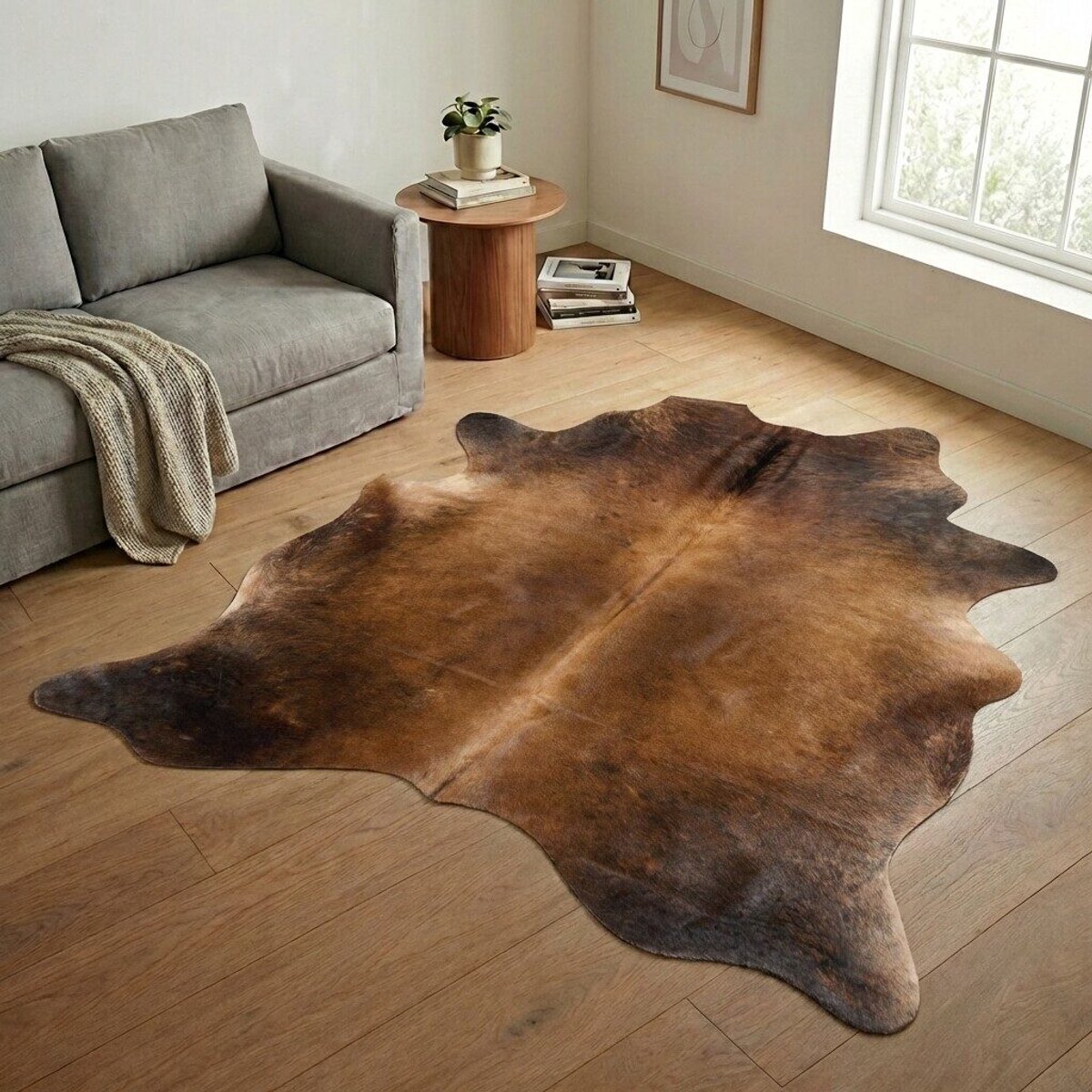Koeienhuid Vloerkleed XXL (Extra Groot) - Effen-solid - 242 x 199 cm - Koeienkleed / Koeienvel / Dierenvel / Dierenhuid / Koehuid Tapijt