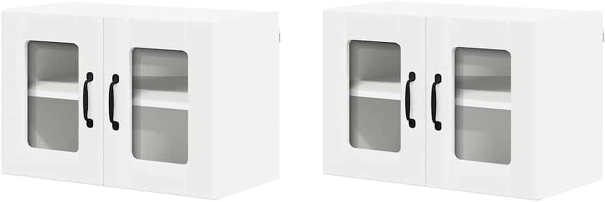 Keukenkast Set - Wandkast Keuken - Keuken Organiseren - Met Schuifdeuren - 60 x 31 x 40 cm - Wit