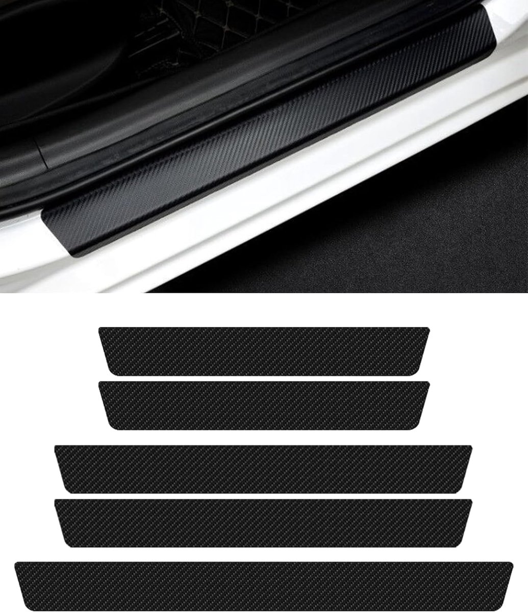 4 stuks deurdrempelbescherming, krasbestendig, bescherming voor autobumper, plakfolie voor bescherming van de deuropening, geschikt voor de meeste auto's, sedans, vrachtwagens en SUV's