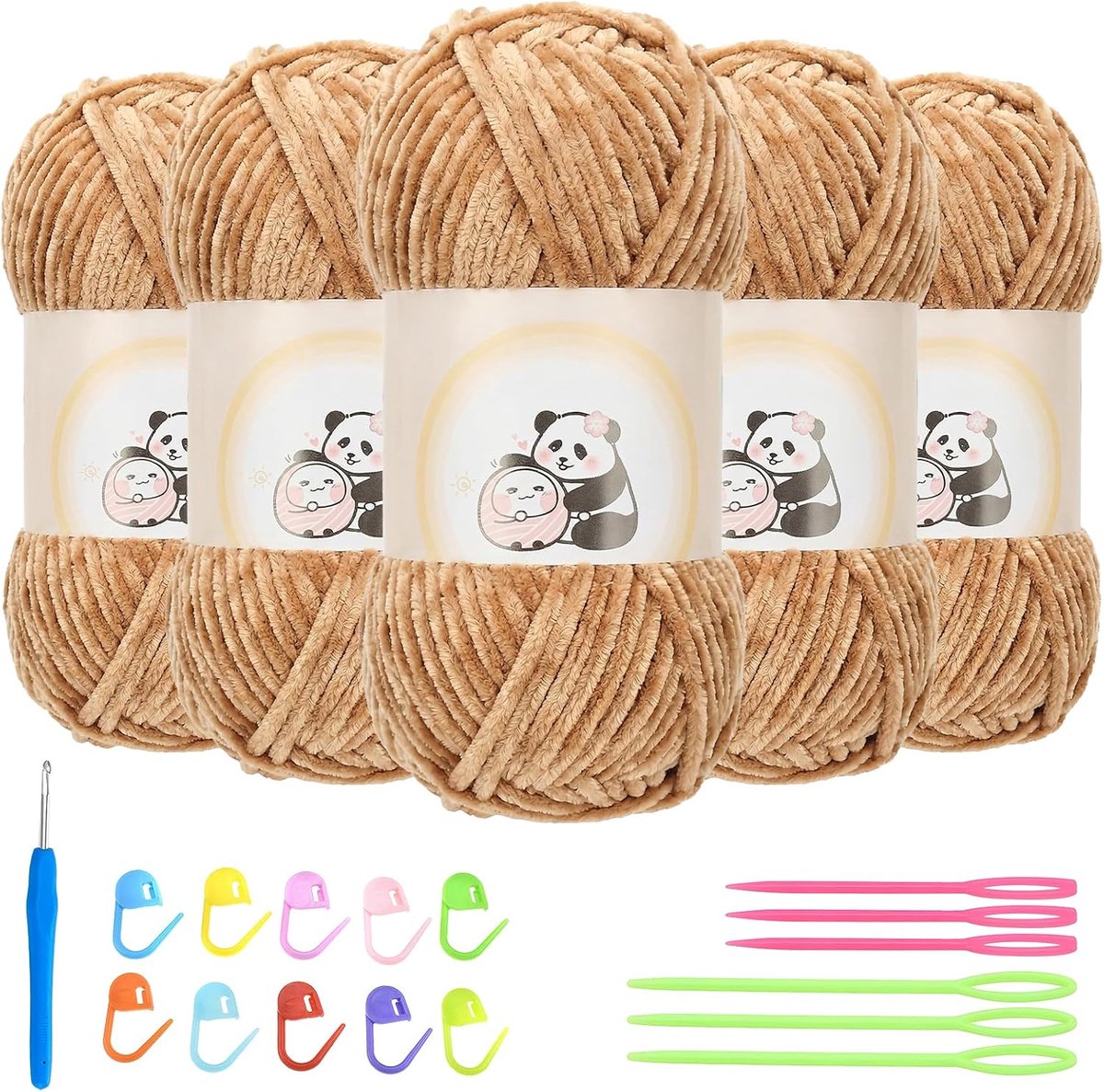 500 g chenillewol voor haken en breien, fluweelachtige babywol, fluweel, chenillegaren van 100% polyester, dikke zachte pluizige garen voor Amigurumi sjaal, dekens, handtas, doe-het-zelf handwerk