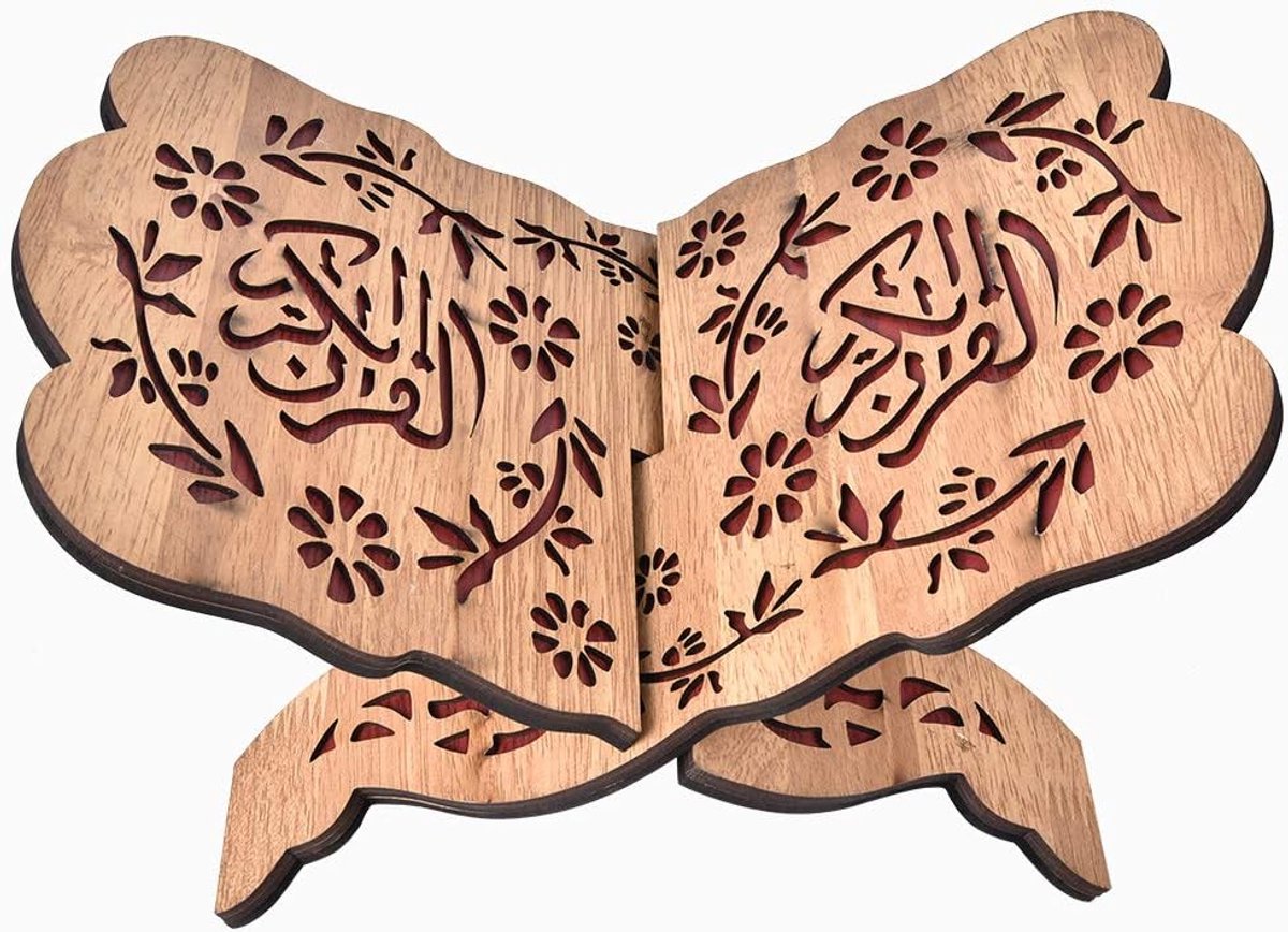 Koran- en boekenstandaard van hout, 29,2 cm, opvouwbaar rek voor thuiskantoor