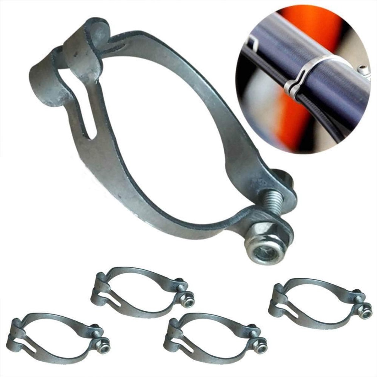 4 Plaats de metalen ring stevig op het frame van de MTB-fietskabels. Remkabel, schakelkabel, voorderkabel, basisgeleiding, clip, bevestigingsleiding, buisbehuizing. Duurzaam 34,9 mm