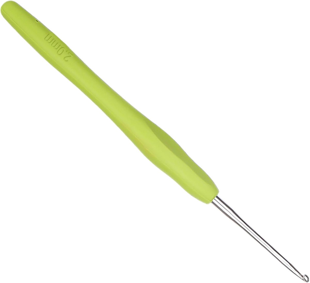 Haaknaald 2,0 mm metalen multicolor ergonomische haaknaald met zachte grip en hoogwaardige aluminium haak voor artritische handen 2 mm