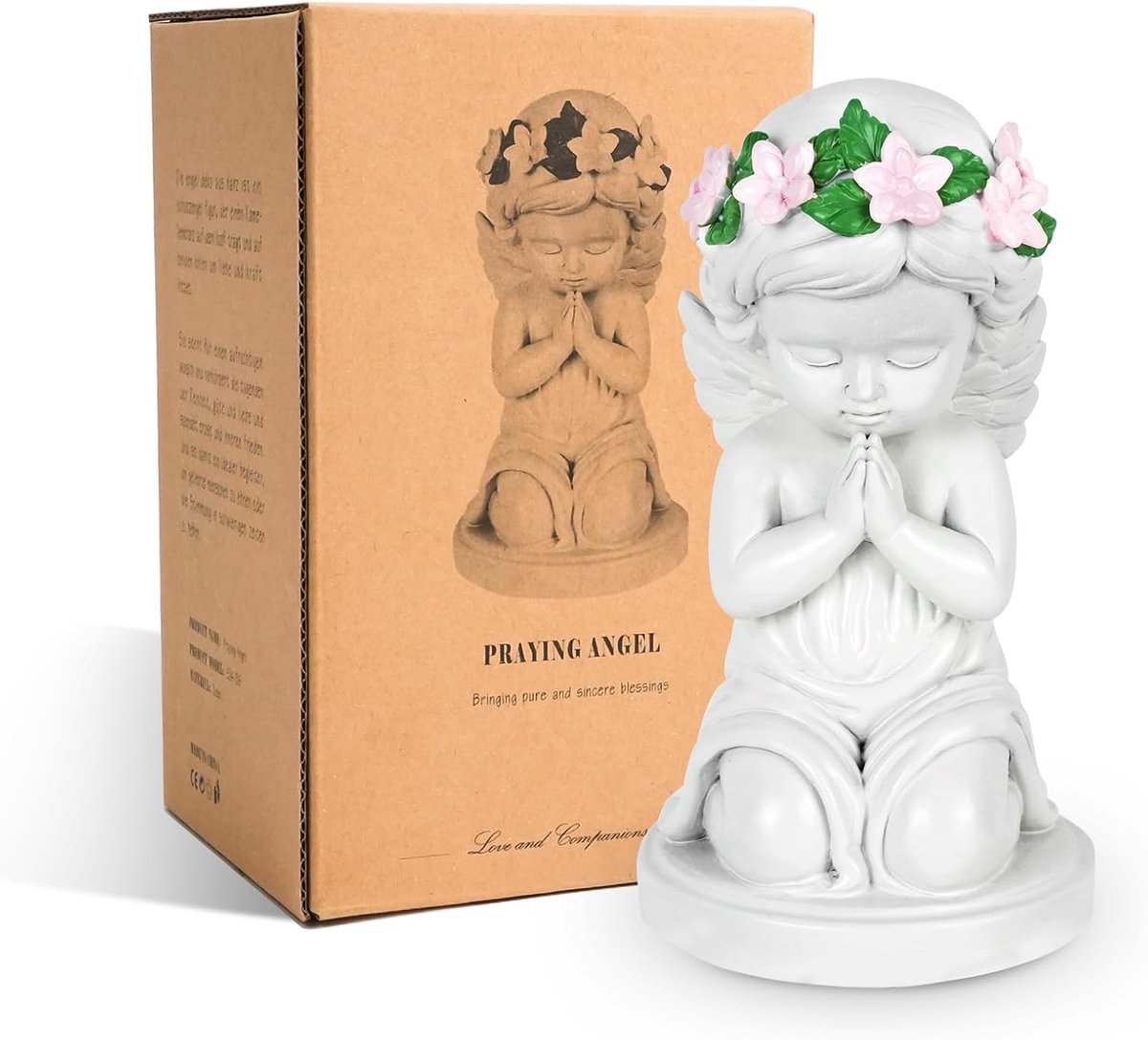 beschermengel-figuur, witte engelen, geschenken, beeldje, grafdecoratie, weerbestendig, decoratie voor buiten, weerbestendig, tafelhars, tuinstandbeelden met vleugels voor