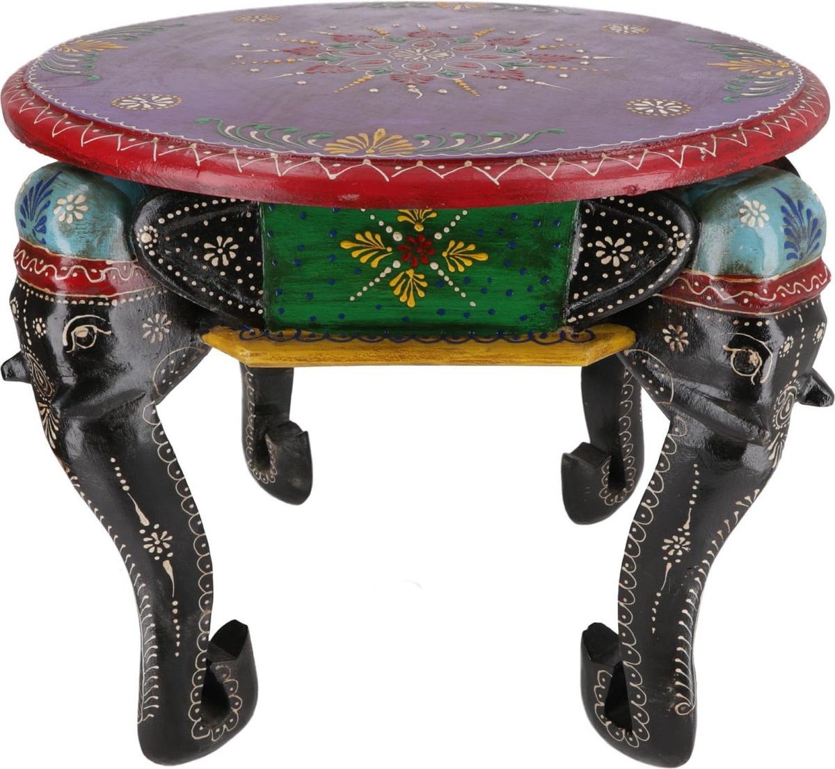 Olifant bijzettafel - Decoratieve tafel - Woonkamer decoratie - Handgemaakt design - 40x45x45 cm - Rood