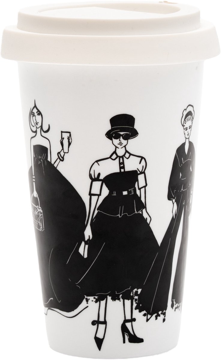 NJ Fashion Illustration Porzellan Coffee ToGo Becher
