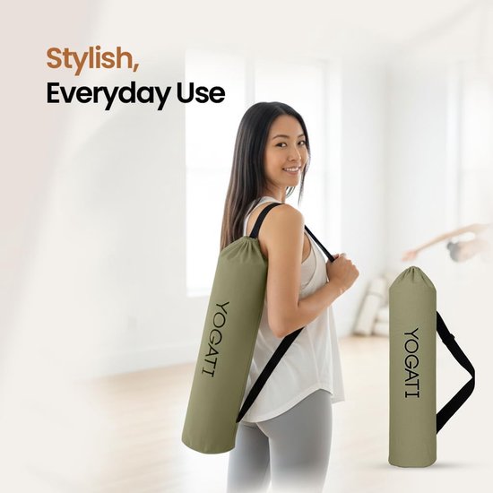 SnelShoppen - Grote Groene Yoga Tas - Ruime Yoga Bag voor Yogamat, Handdoek, Waterfles - Comfortabele Schouderband - Ideaal voor Studio en Buiten van Snelshoppen — afbeelding 2