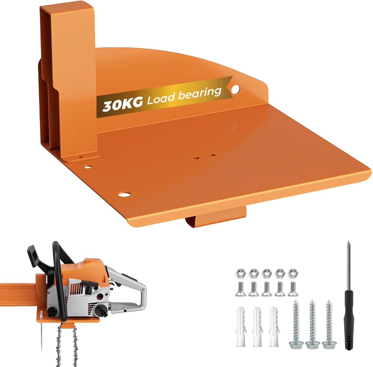 SnelShoppen - 2-in-1 Kettingzaag Wandbeugel voor Garage Organisatie, Universele Opslag, Muurbevestiging, Diverse Wand- en Plafondtypes, Perfect voor S