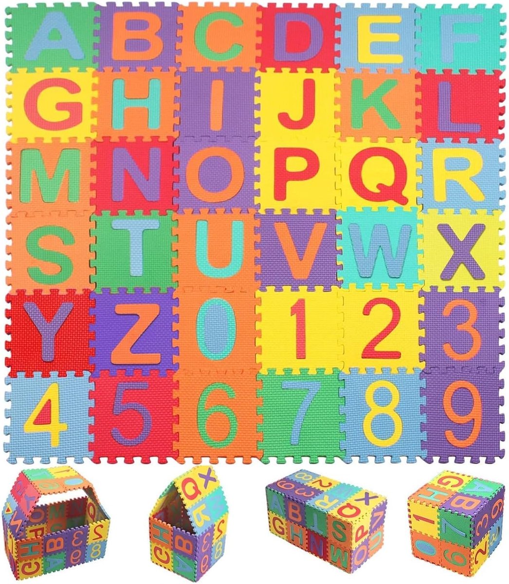 SnelShoppen - Puzzle Mat voor Kinderen, 36 Stuks, Foam Speelmat, Veilig en Duurzaam, Geschikt voor Kinderen van 4-6 Jaar, 9 x 9 cm