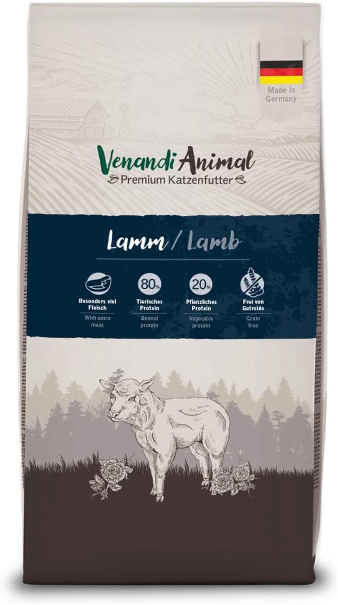 SnelShoppen - Premium Kattenvoer Droogvoer Lam 1.5 kg, Graanvrij, Veel Vers Vlees, Gezond, Duurzaam, Hoogwaardige Ingrediënten, Geschikt voor Alle Kat